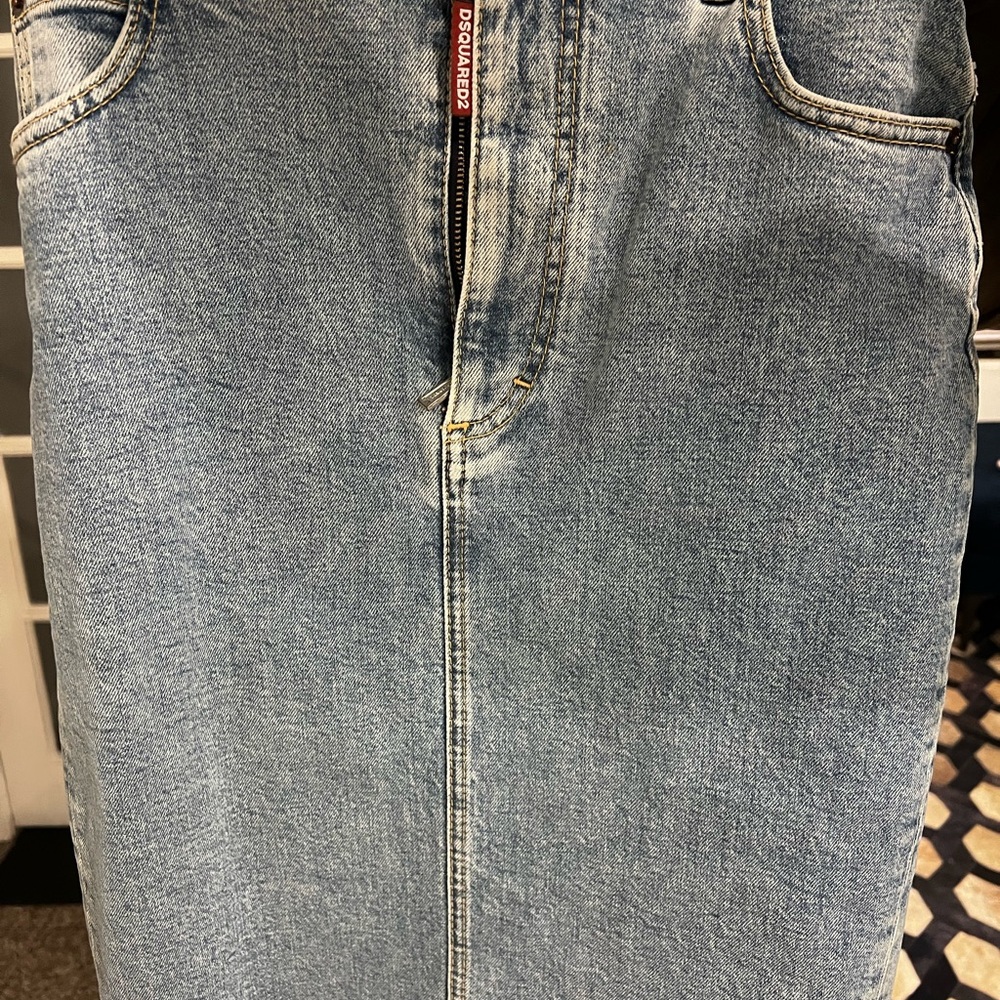Dsquared women’s Blue Denim midi skirt